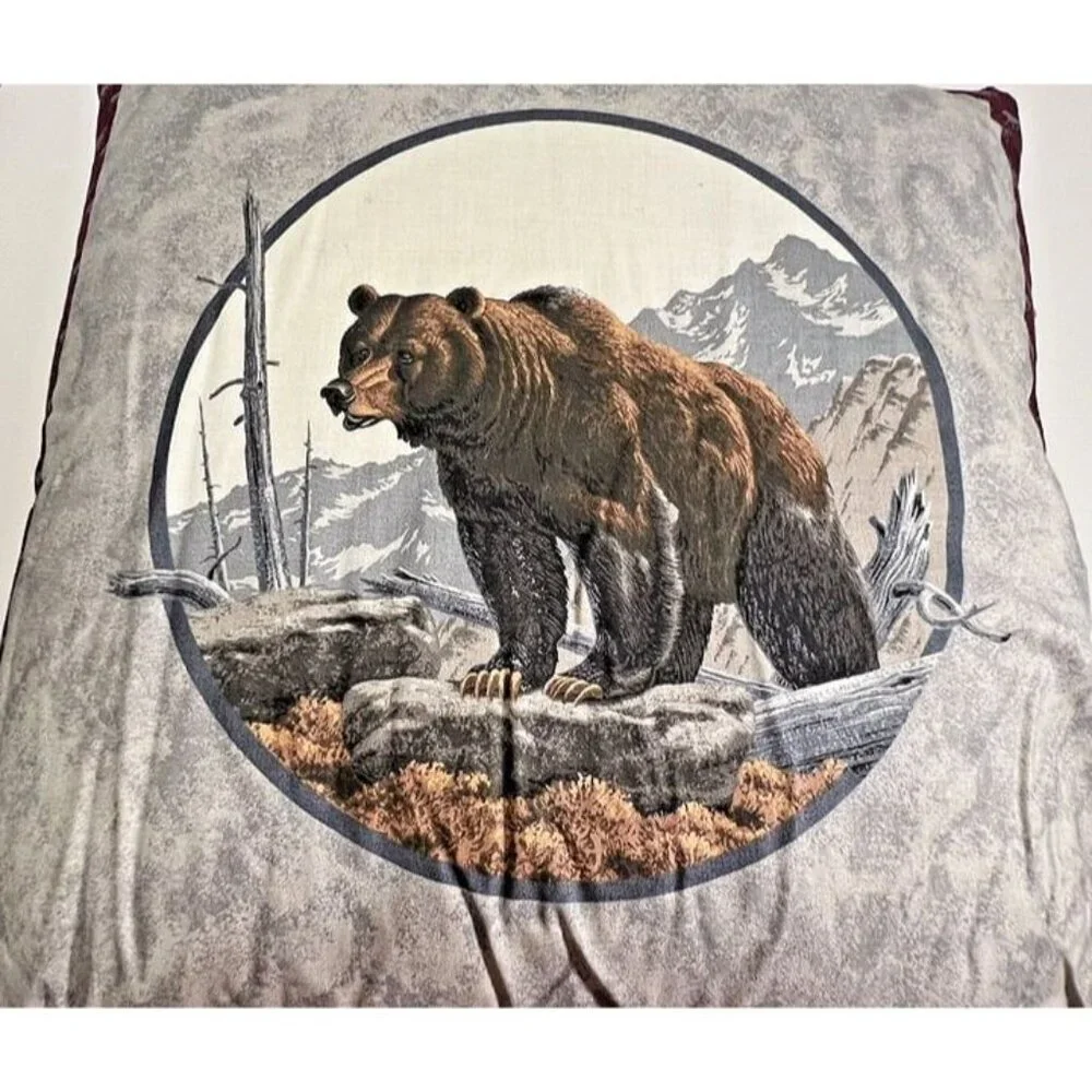 Handmade Hudson Scene 2 Bear Wolf Throw Pillow 15